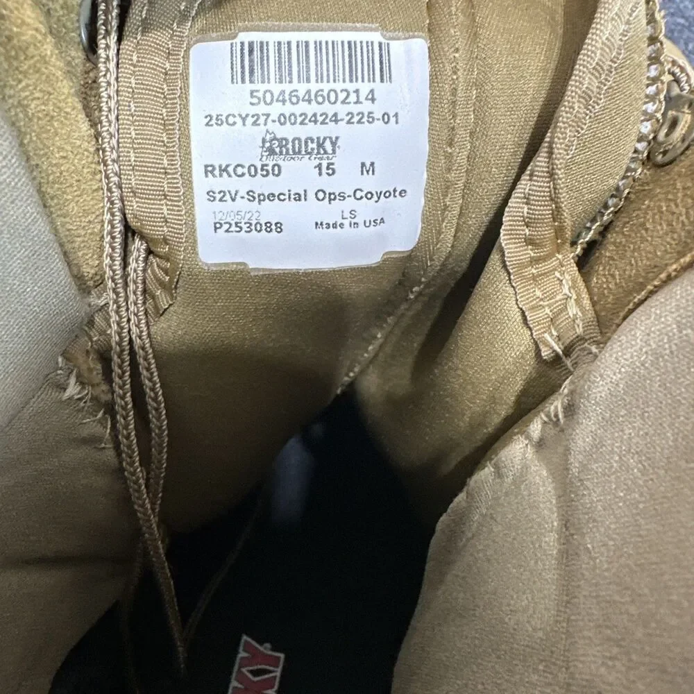 Rocky S2V Predator Military Boots Men's 15M Wide Coyote Brown Tactical see cond.